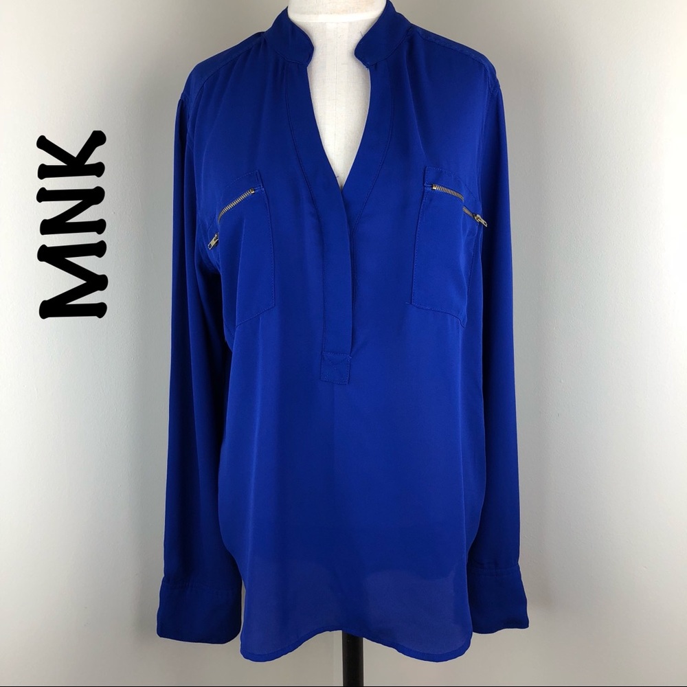 MNK cobalt blue hi Lo blouse Sz. XL